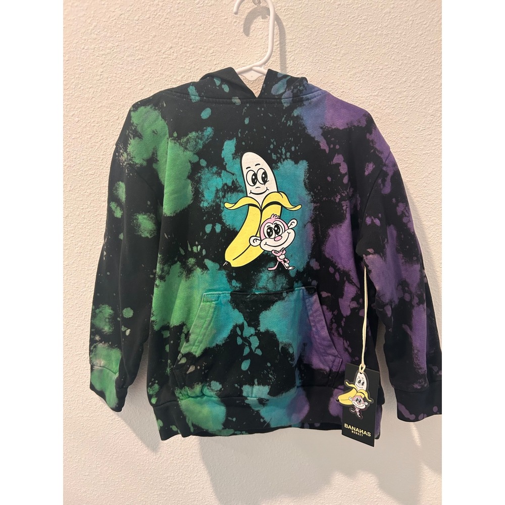 Bananas Monkey "2 Dye‎ 4" tie-dye pullover Size S/5 NWT
